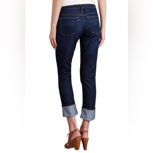 AG Stevie High-Cuff Jeans in Dark Blue Size 32 - Picture 3 of 4